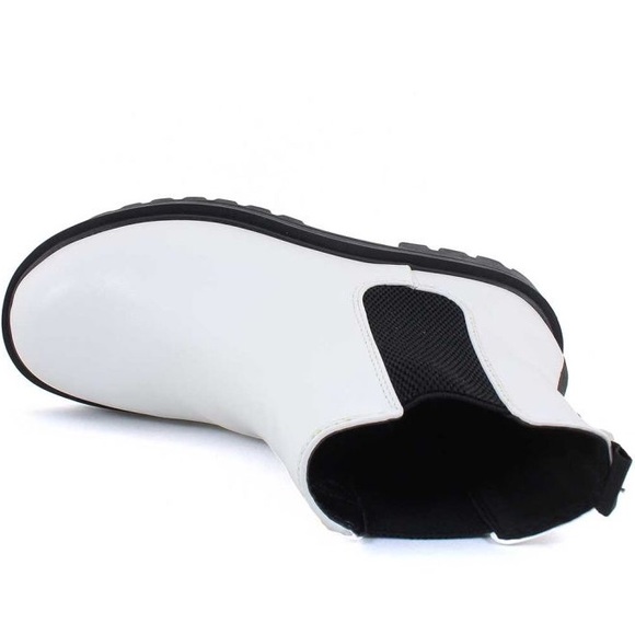 RESTOCK Soda Platform Lug Sole White Chelsea Boots - Picture 4 of 4